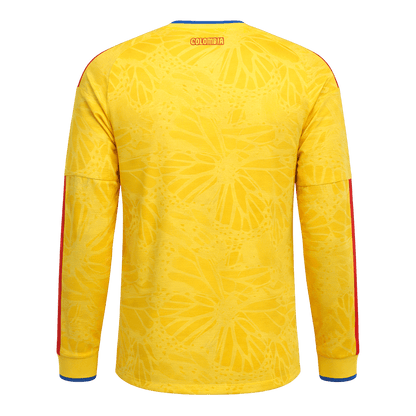 Colombia Mens Home Long Sleeve Soccer Jersey World Cup 2026 Yellow
