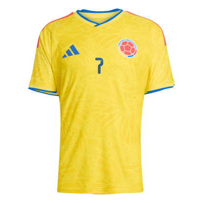 LUIS DíAZ #7 Colombia Mens Home Soccer Jersey World Cup 2026 Yellow - Player Version