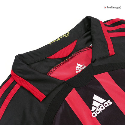 Retro KAKA' #22 AC Milan Mens Home Long Sleeve Soccer Jersey 2006/07 Red&Black