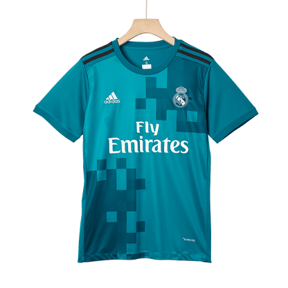 Retro Real Madrid Mens Third Away Soccer Jersey 2017/18 Blue