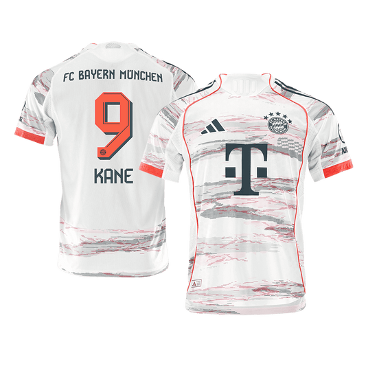 KANE #9 Bayern Munich Mens Away Soccer Jersey 2025/26 White - Player Version