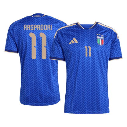 RASPADORI #11 Italy Mens Home Soccer Jersey World Cup 2026 Blue [PREMIUM]