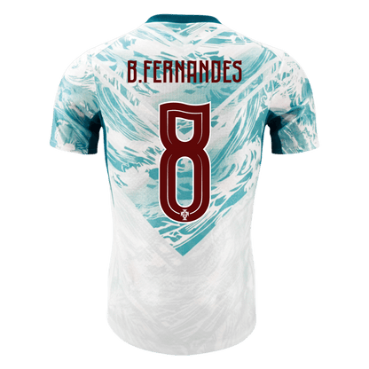 B.FERNANDES #8 Portugal Mens Away Soccer Jersey World Cup 2026 White&Green - Player Version