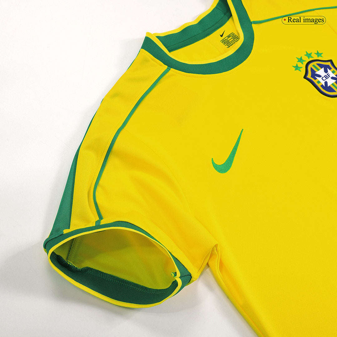 Retro RONALDO #9 Brazil Mens Home Soccer Jersey World Cup 1998 Yellow