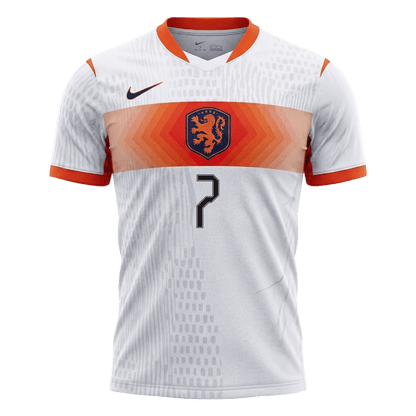 XAVI #7 Netherlands Mens Away Soccer Jersey World Cup 2026 White - Player Version