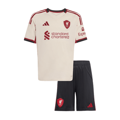 Liverpool Kids Away Soccer Kit 2025/26 White