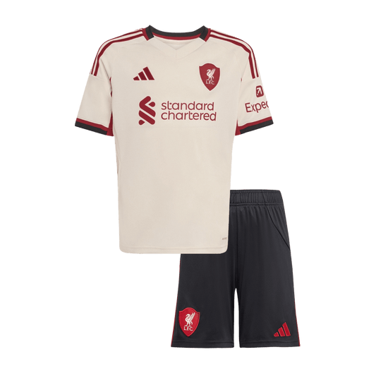 Liverpool Kids Away Soccer Kit 2025/26 White