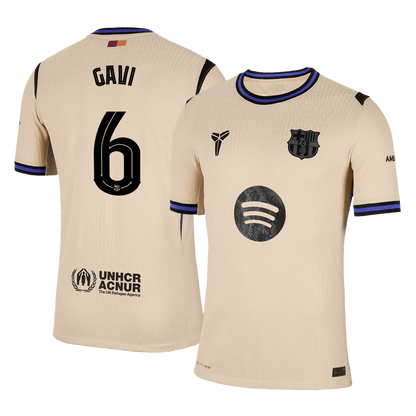 GAVI #6 Barcelona Mens Away Soccer Jersey UCL 2025/26 Yellow - Player Version