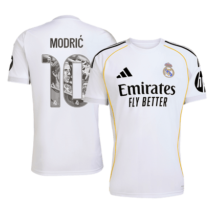 MODRIĆ Special #10 Real Madrid Mens Home Soccer Jersey 2025/26 White [PREMIUM]