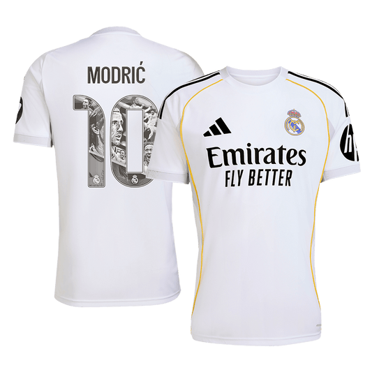 MODRIĆ Special #10 Real Madrid Mens Home Soccer Jersey 2025/26 White [PREMIUM]
