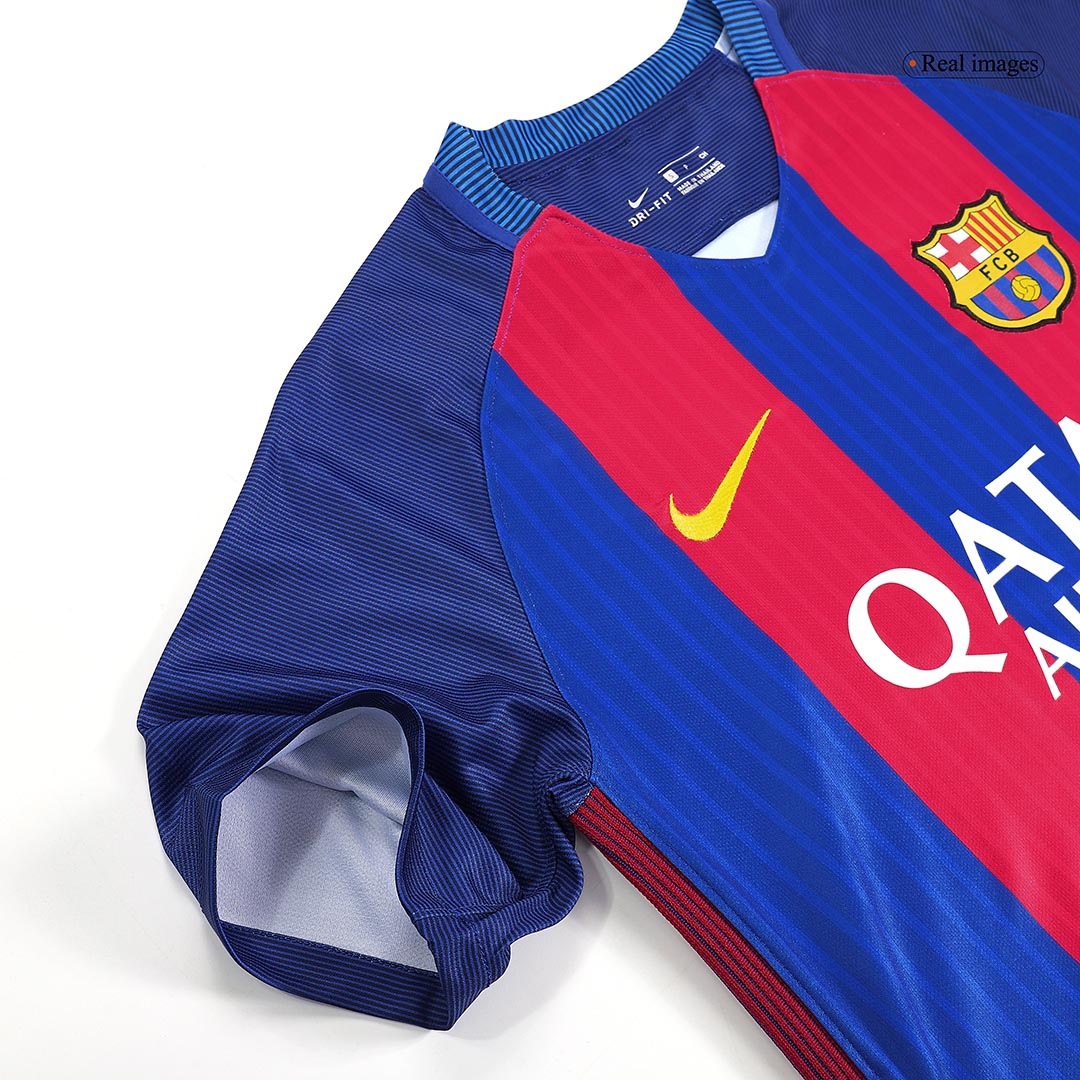 Retro Barcelona Mens Home Soccer Jersey 2016/17 Red&Blue