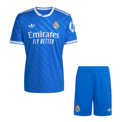 Real Madrid Mens Third Away Soccer Kit 2025/26 Blue