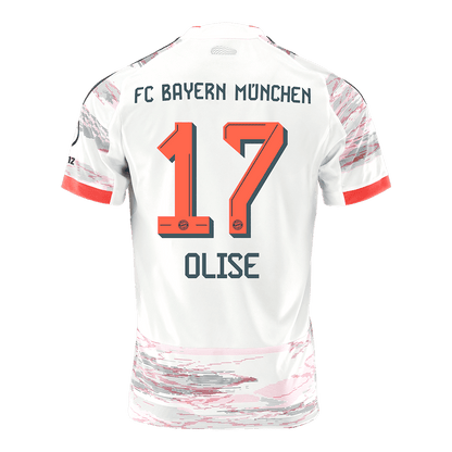 OLISE #17 Bayern Munich Mens Away Soccer Jersey 2025/26 White