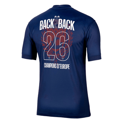Champions of Europe #26 PSG Mens Home Soccer Jersey 2025/26 Navy [PREMIUM]