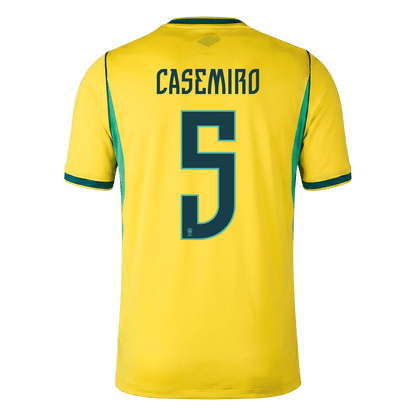 CASEMIRO #5 Brazil Mens Home Soccer Jersey World Cup 2026 Yellow