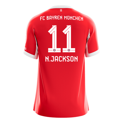 N.JACKSON #11 Bayern Munich Mens Home Soccer Jersey 2025/26 Red [PREMIUM]
