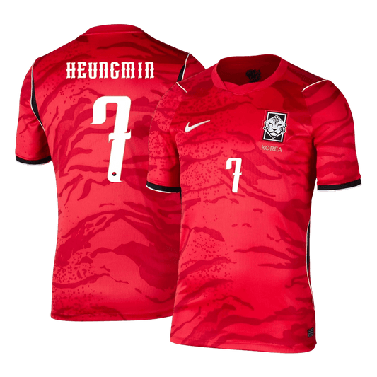 HEUNGMIN #7 South Korea Mens Home Soccer Jersey World Cup 2026 Red