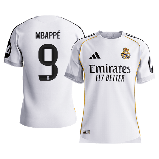MBAPPÉ #9 Real Madrid Mens Home Soccer Jersey 2025/26 White - Player Version [PREMIUM]