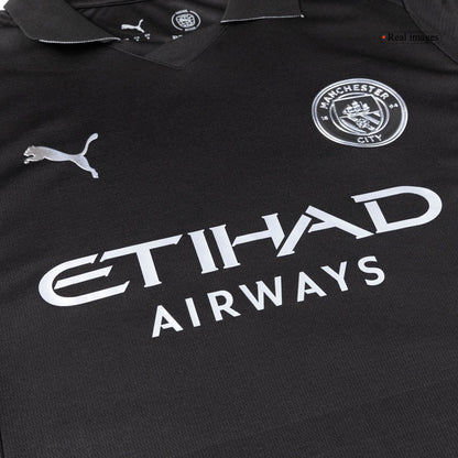 REIJNDERS #4 Manchester City Mens Away Soccer Jersey 2025/26 Black