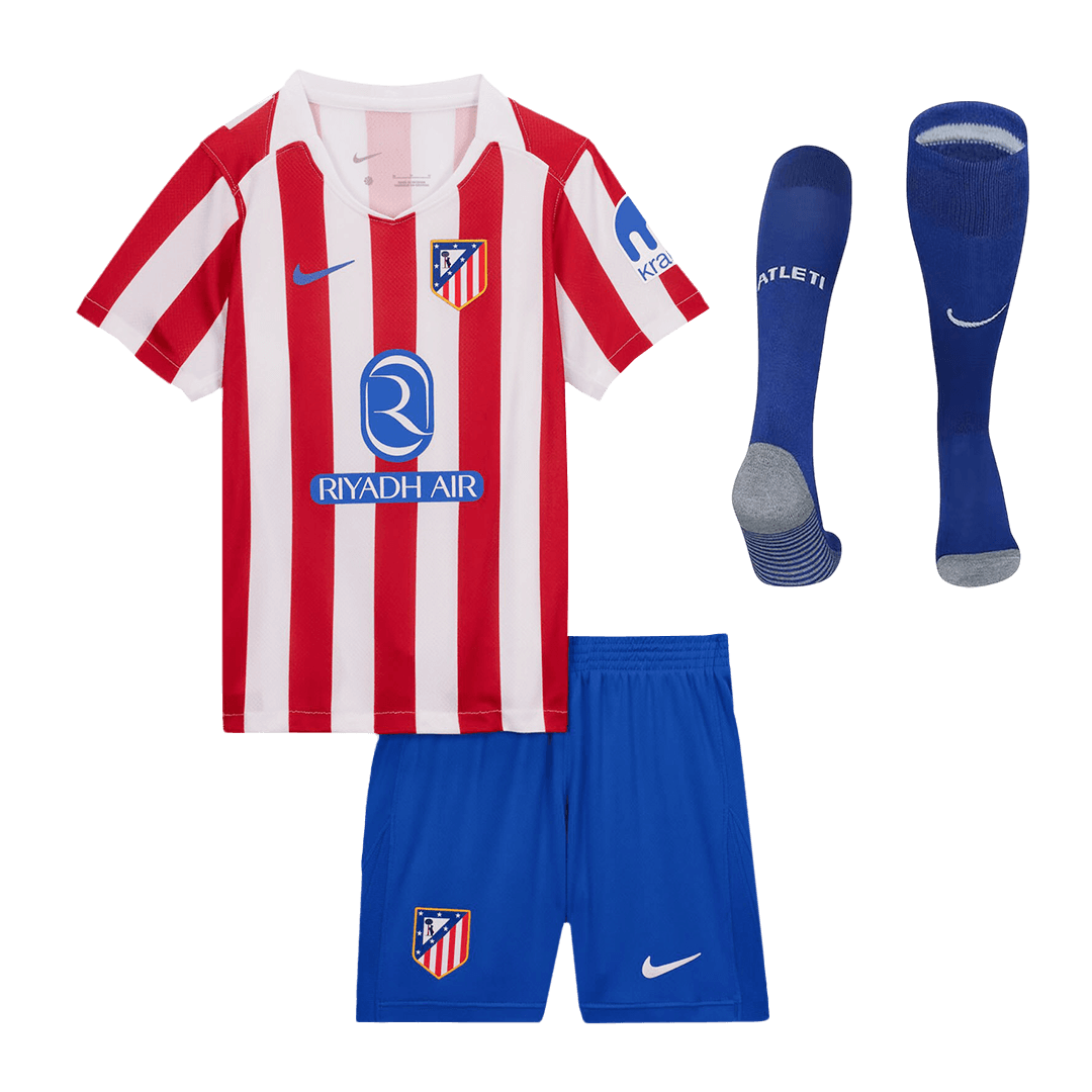 Atletico Madrid Kids Home Soccer Full Set 2025/26 Red&White