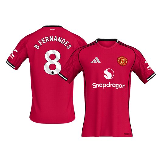 B.FERNANDES #8 Manchester United Mens Home Soccer Jersey 2025/26 Red [PREMIUM]