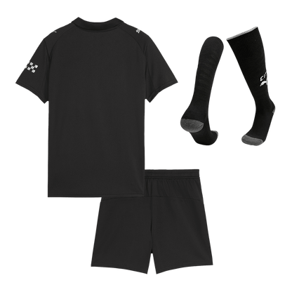 Manchester City Kids Away Soccer Full Set 2025/26 Black