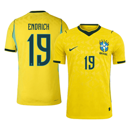 ENDRICK #19 Brazil Mens Home Soccer Jersey World Cup 2026 Yellow - Player Version