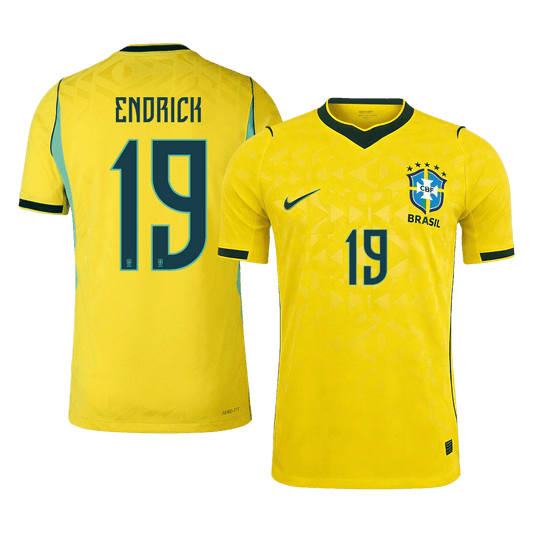 ENDRICK #19 Brazil Mens Home Soccer Jersey World Cup 2026 Yellow - Player Version