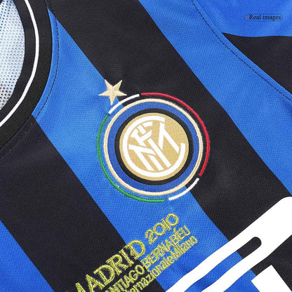 Retro Inter Milan Mens Home Soccer Jersey UCL Final UCL 2009/10 Black&Blue
