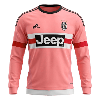 Retro Juventus Mens Away Long Sleeve Soccer Jersey 2015/16 Pink