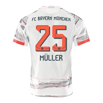 MÜLLER #25 Bayern Munich Mens Away Soccer Jersey 2025/26 White - Player Version