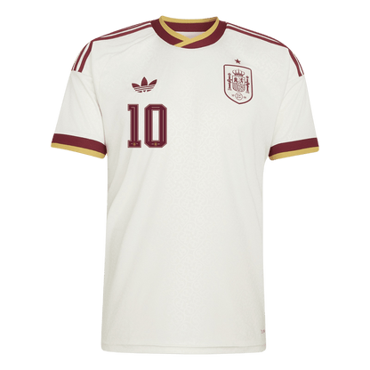 OLMO #10 Spain Mens Away Soccer Jersey World Cup 2026 White