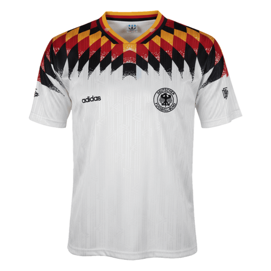 Retro Germany Mens Home Soccer Jersey 1994 White