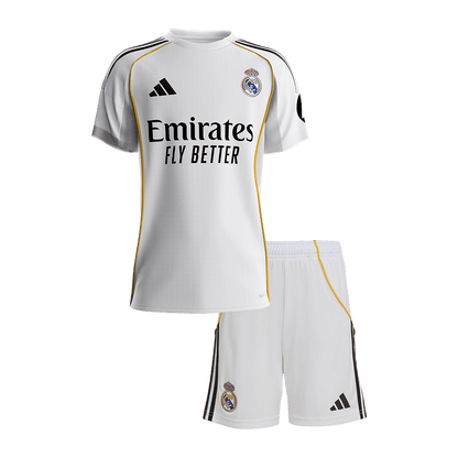 Real Madrid Kids Home Soccer Kit 2025/26 White [PREMIUM]