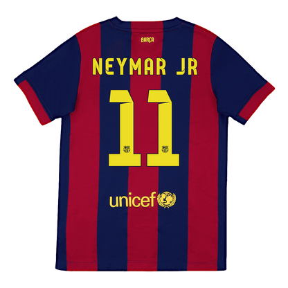 Retro NEYMAR JR #11 Barcelona Mens Home Soccer Jersey 2014/15 Red&Blue