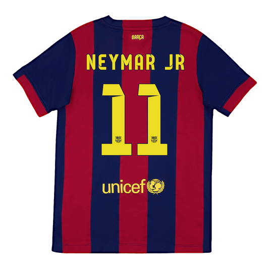 Retro NEYMAR JR #11 Barcelona Mens Home Soccer Jersey 2014/15 Red&Blue
