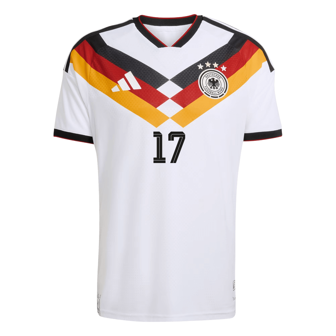 WIRTZ #17 Germany Mens Home Soccer Jersey World Cup 2026 White - Player Version