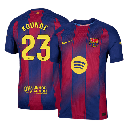 KOUNDE #23 Barcelona Mens Home Soccer Jersey 2025/26 Red&Blue - Player Version