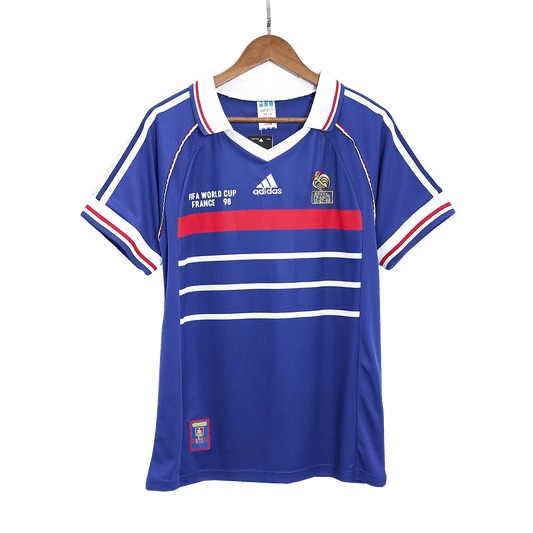 Retro France Mens Home Soccer Jersey World Cup 1998 Blue