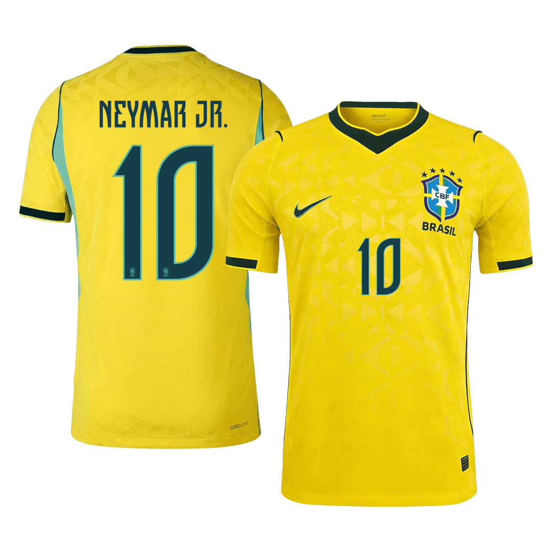 NEYMAR JR. #10 Brazil Mens Home Soccer Jersey World Cup 2026 Yellow - Player Version