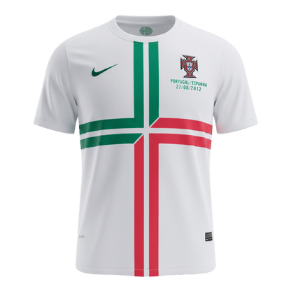 Retro Portugal Mens Away Soccer Jersey 2012 White