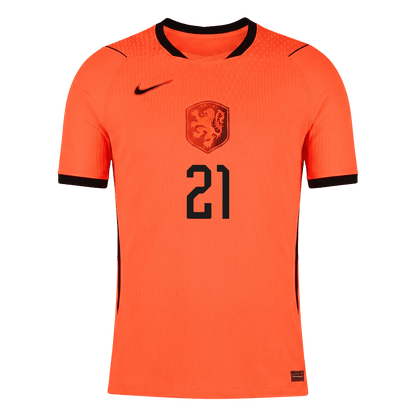 F.DE JONG #21 Netherlands Mens Home Soccer Jersey World Cup 2026 Orange - Player Version