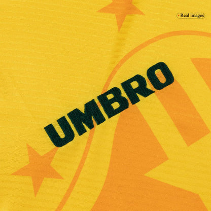 Retro Brazil Mens Home Soccer Jersey 1994 Yellow