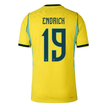 ENDRICK #19 Brazil Mens Home Soccer Jersey World Cup 2026 Yellow - Player Version