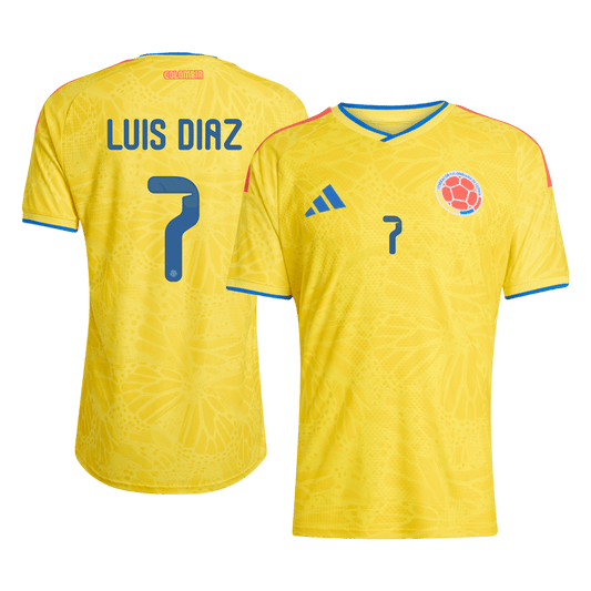 LUIS DíAZ #7 Colombia Mens Home Soccer Jersey World Cup 2026 Yellow - Player Version