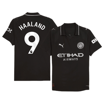 HAALAND #9 Manchester City Mens Away Soccer Jersey 2025/26 Black - Player Version