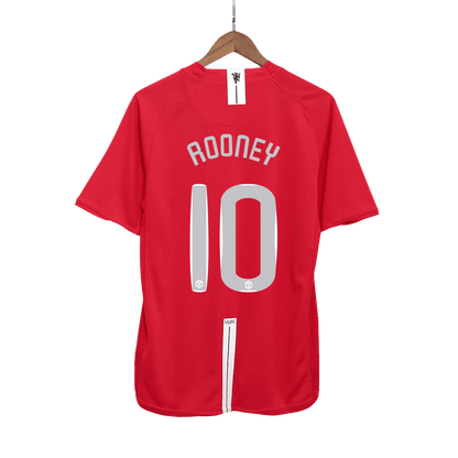Retro ROONEY #10 Manchester United Mens Home Soccer Jersey UCL Final UCL 2007/08 Red