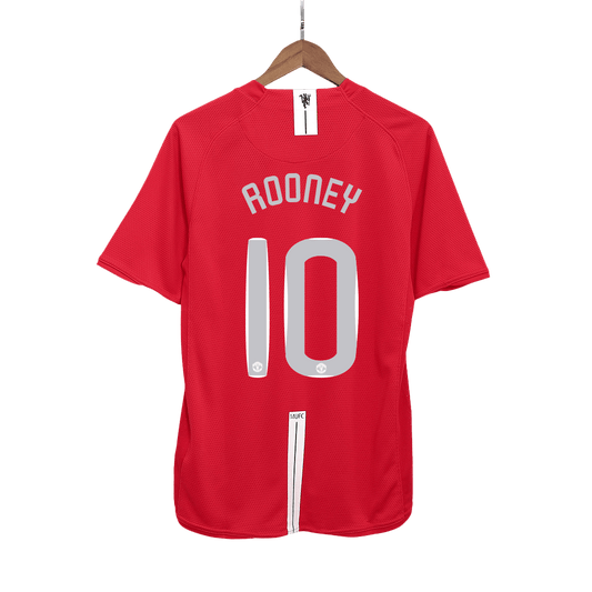 Retro ROONEY #10 Manchester United Mens Home Soccer Jersey UCL Final UCL 2007/08 Red