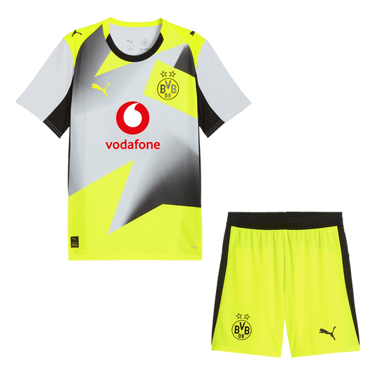 Borussia Dortmund Mens Away Soccer Kit 2025/26 Gray