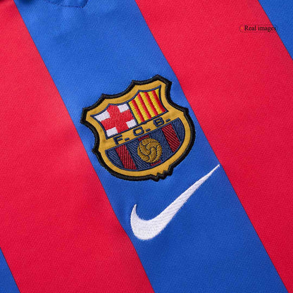 Retro XAVI #6 Barcelona Mens Home Soccer Jersey 2001/02 Red&Blue